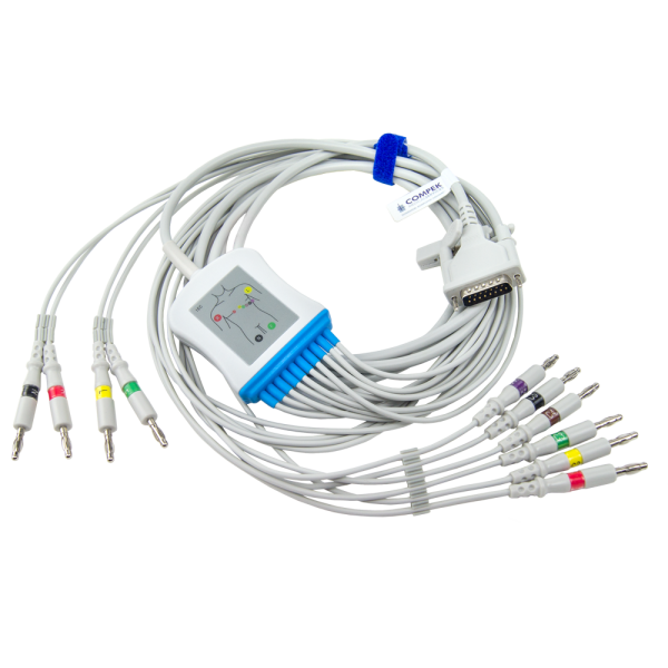 Pacientský kabel banánkový k PC EKG, DSub konektor, bez defibrilační ochrany